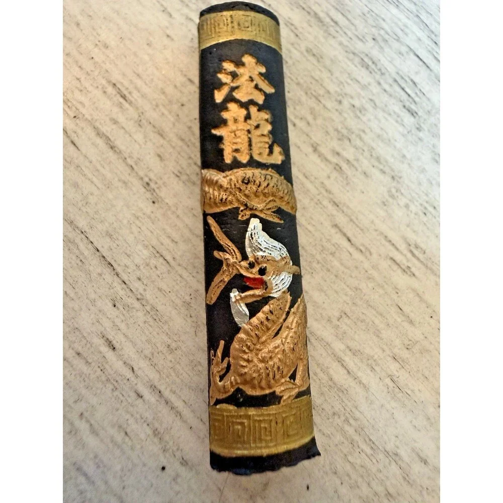 Japanese Calligraphy Set Inkstone Brush Writing Tools Silk Covered Storage Box